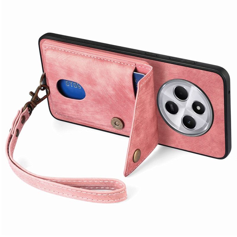 Cover Hoesje Poco C75 Telefoonhoesje Retro Kaarthouder En Standaard