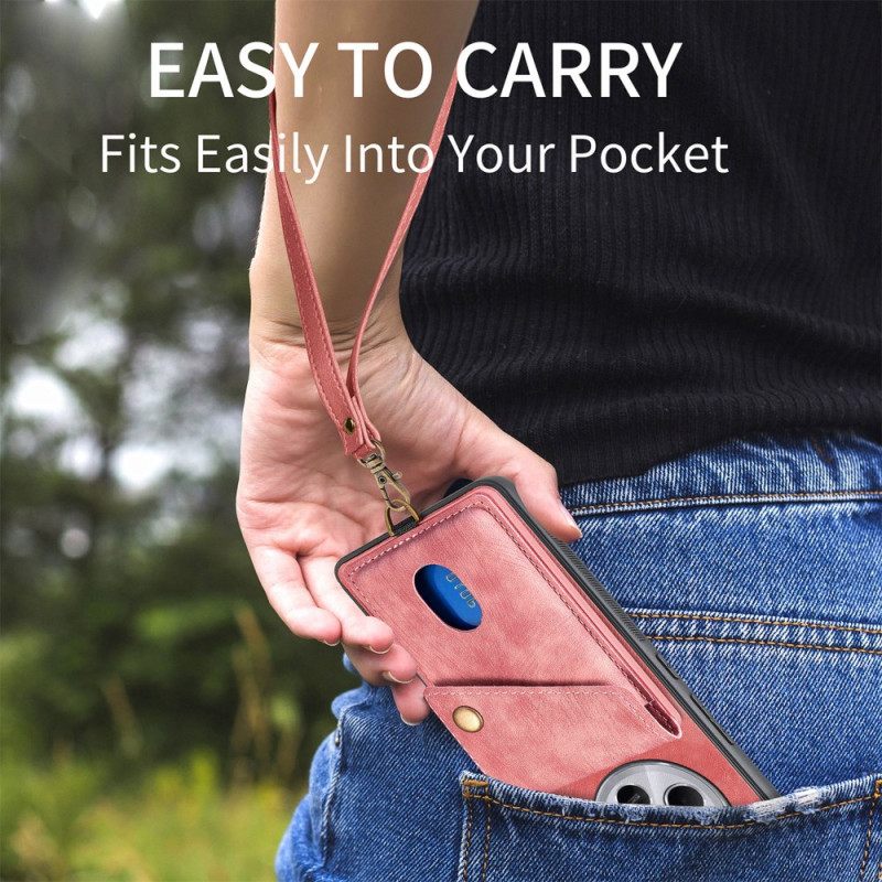 Cover Hoesje Poco C75 Telefoonhoesje Retro Kaarthouder En Standaard