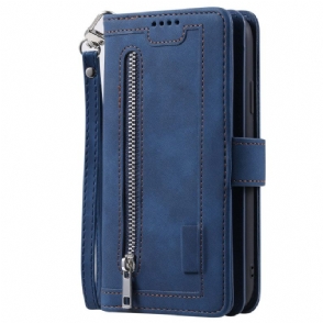 Flip Case Leren Poco C75 Multifunctioneel Met Riempje