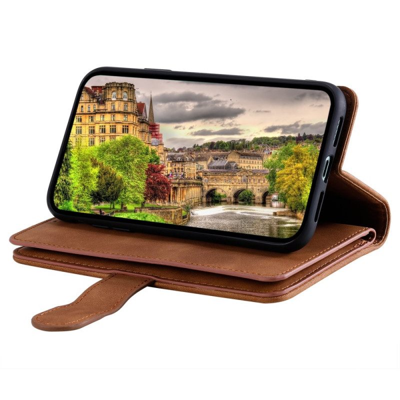 Flip Case Leren Poco C75 Multifunctioneel Met Riempje