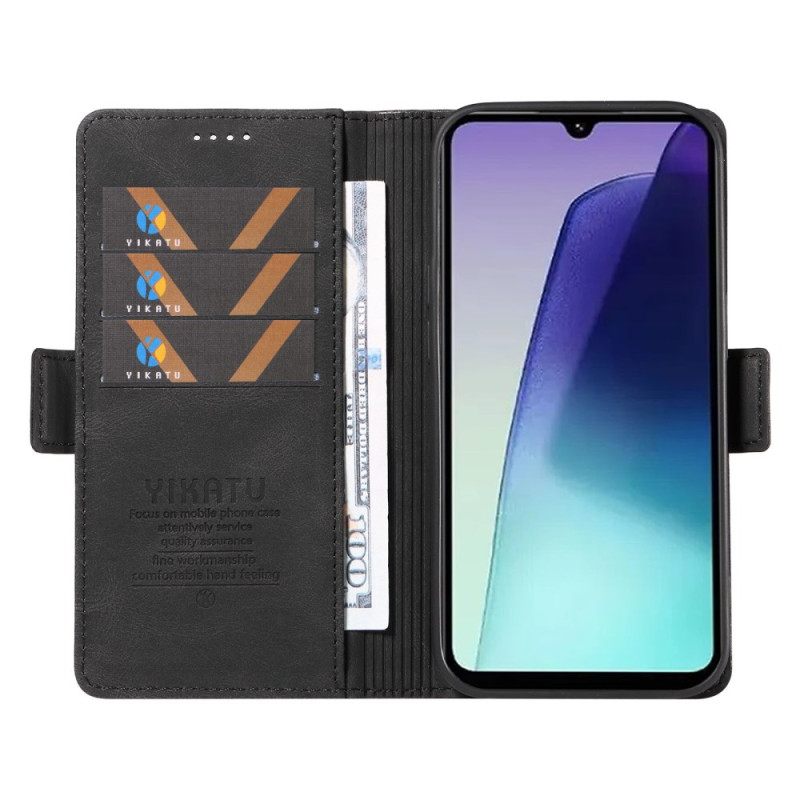 Flip Case Leren Poco C75 Suède-effect Yikatu