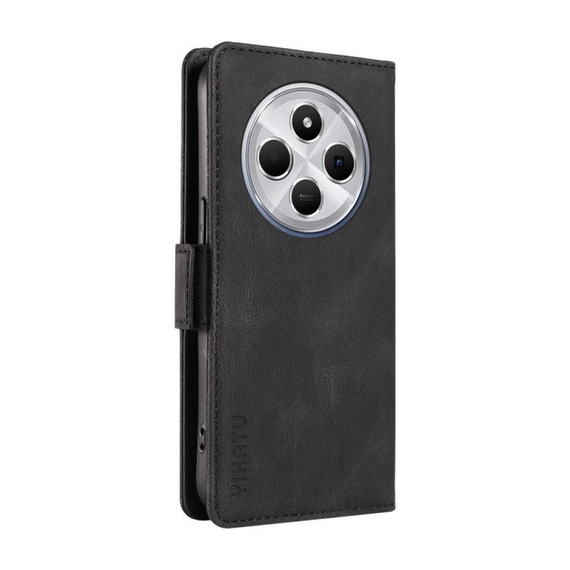 Flip Case Leren Poco C75 Suède-effect Yikatu