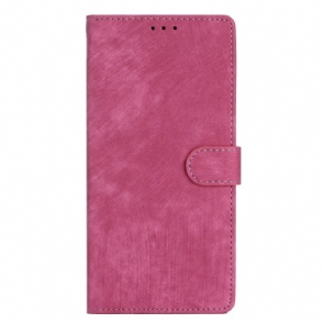 Folio-hoesje Poco C75 Suède-effect Met Bandje