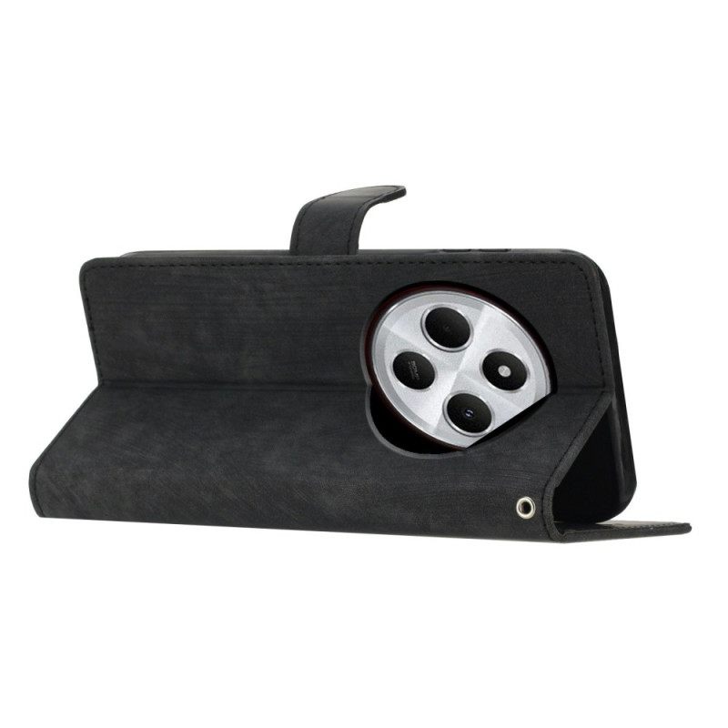 Folio-hoesje Poco C75 Suède-effect Met Bandje