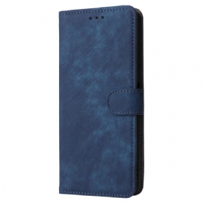 Folio-hoesje Poco C75 Suède-effect Rfid-blokkering Met Bandje