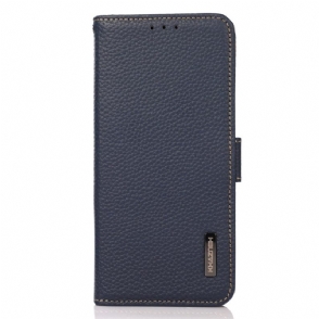 Folio-hoesje Poco C75 Telefoonhoesje Lychee Leer Met Rfid-blokkering