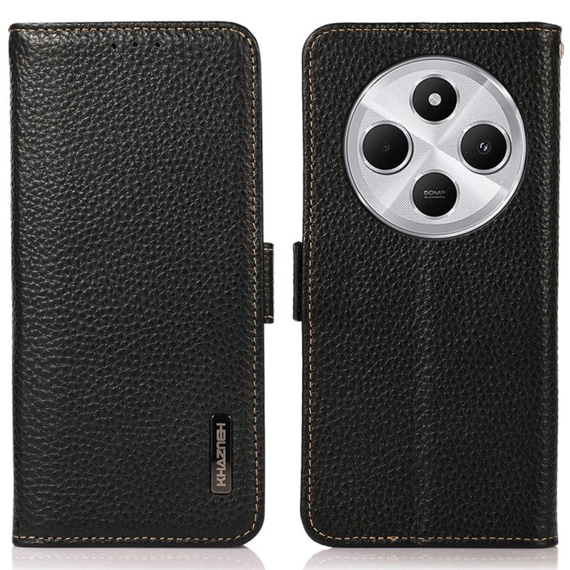 Folio-hoesje Poco C75 Telefoonhoesje Lychee Leer Met Rfid-blokkering