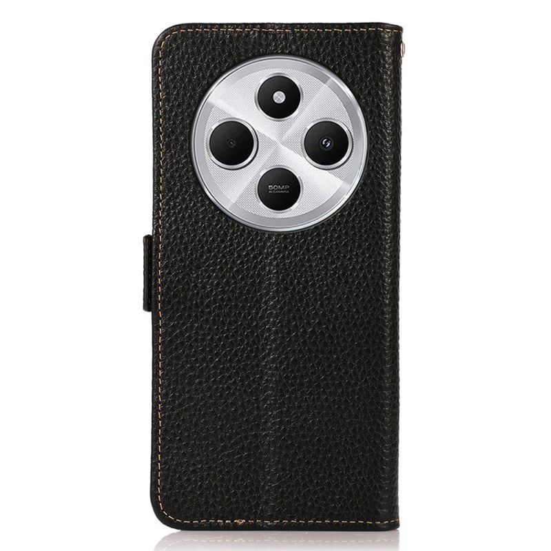 Folio-hoesje Poco C75 Telefoonhoesje Lychee Leer Met Rfid-blokkering