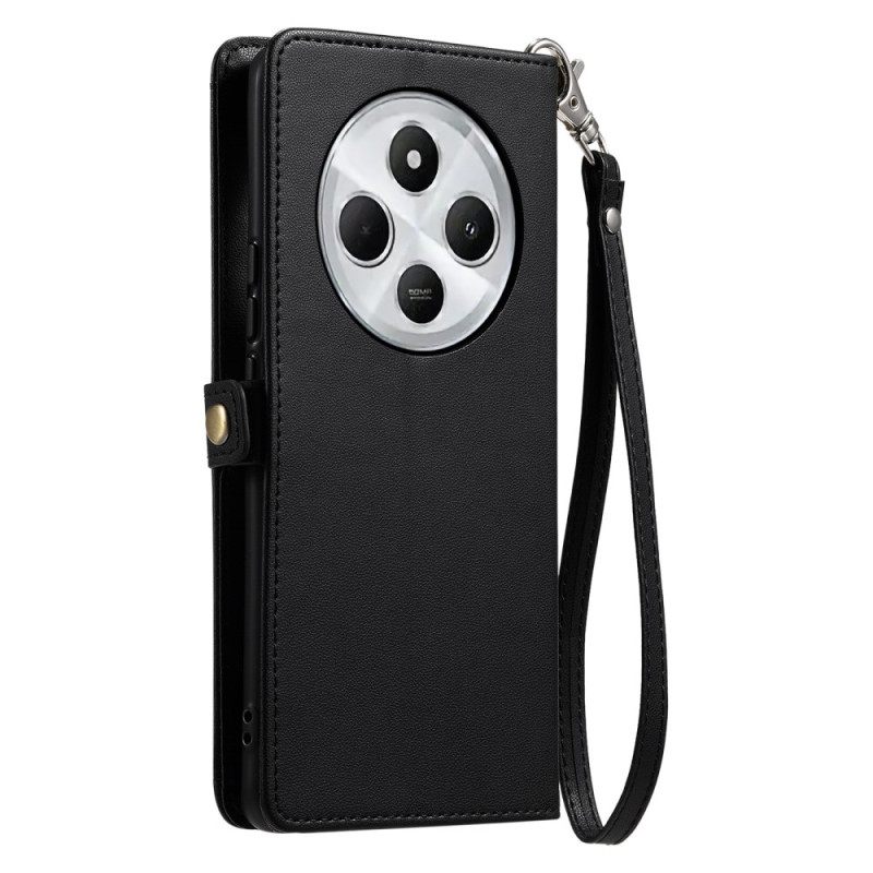 Folio-hoesje Poco C75 Voorvakje Met Riempje