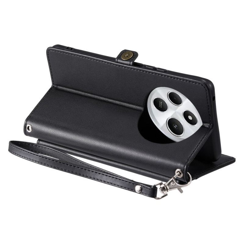 Folio-hoesje Poco C75 Voorvakje Met Riempje