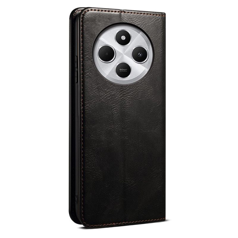 Folio-hoesje Voor Poco C75 Kunstleer Met Waxlaag