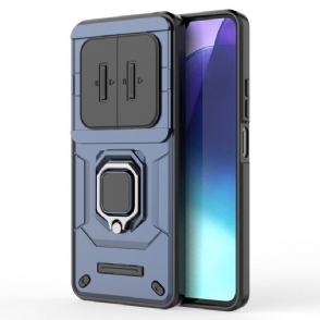 Hoesje Poco C75 Duurzame Ringcase Met Schuifbare Lensbeschermer Bescherming Hoesje