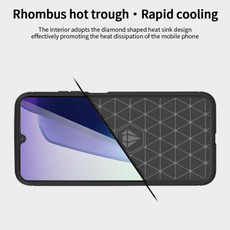 Hoesje Voor Poco C75 Geborstelde Koolstofvezel Mofi