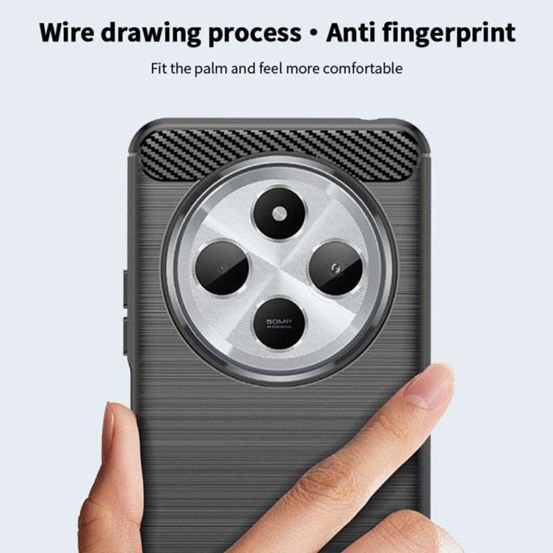 Hoesje Voor Poco C75 Geborstelde Koolstofvezel Mofi