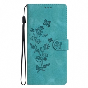 Leren Hoesje Poco C75 Bloemenprint