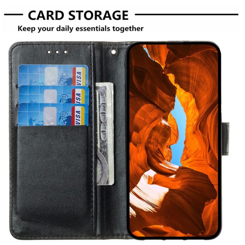 Leren Hoesje Poco C75 Gouden Rozen Kunstleren Riempje Bescherming Hoesje