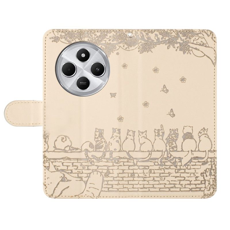 Leren Hoesje Poco C75 Katten Met Bandje Bescherming Hoesje