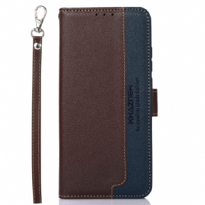 Leren Hoesje Poco C75 Rfid-blokkering Met Lychee-textuur Khazneh Bescherming Hoesje