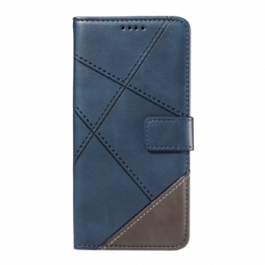 Leren Hoesje Poco C75 Tweekleurige Strepen Bescherming Hoesje