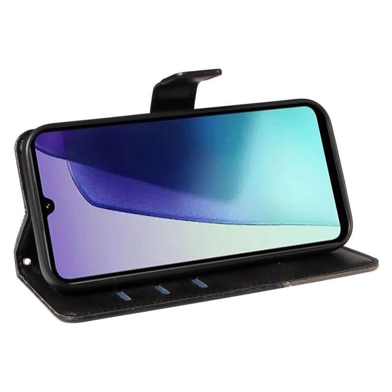 Leren Hoesje Poco C75 Tweekleurige Strepen Bescherming Hoesje