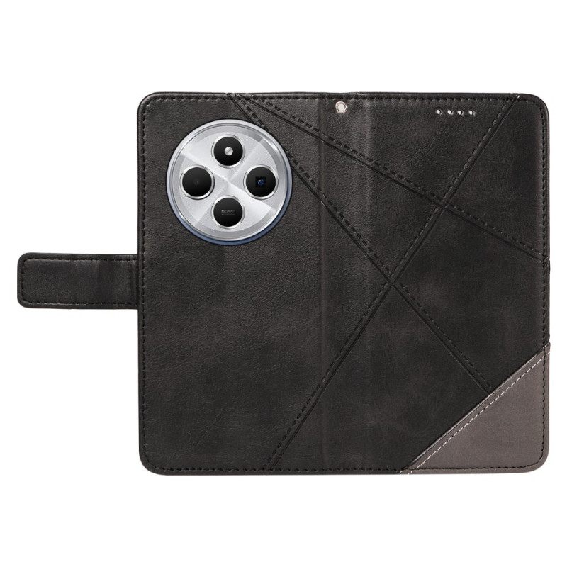 Leren Hoesje Poco C75 Tweekleurige Strepen Bescherming Hoesje