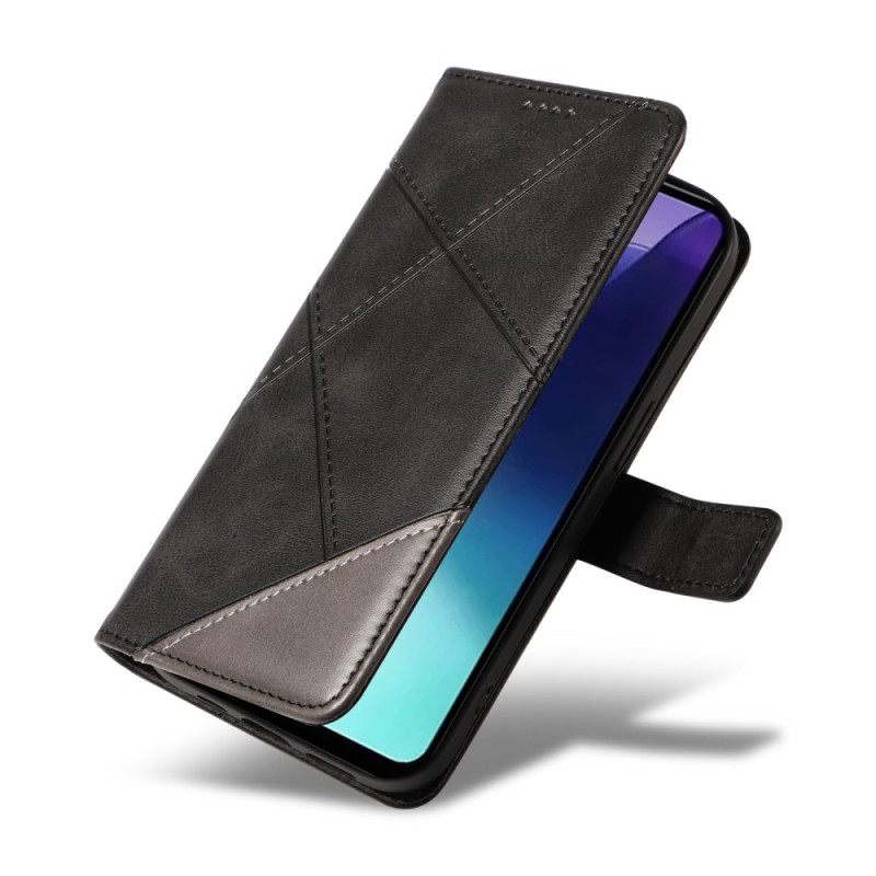 Leren Hoesje Poco C75 Tweekleurige Strepen Bescherming Hoesje