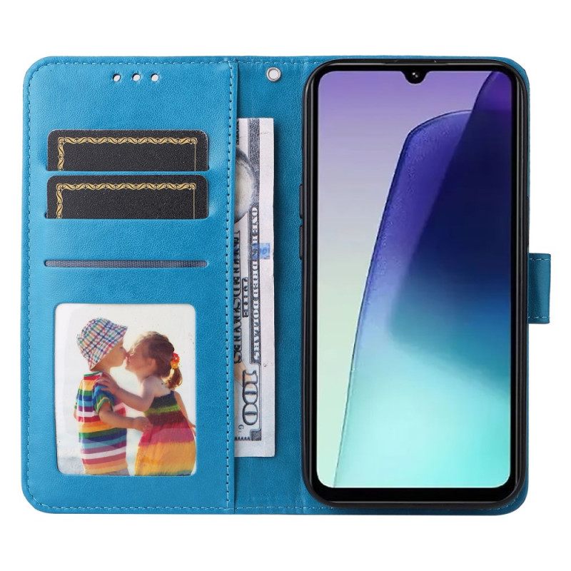 Leren Hoesje Poco C75 Zonnebloempatroon Met Riempje Bescherming Hoesje