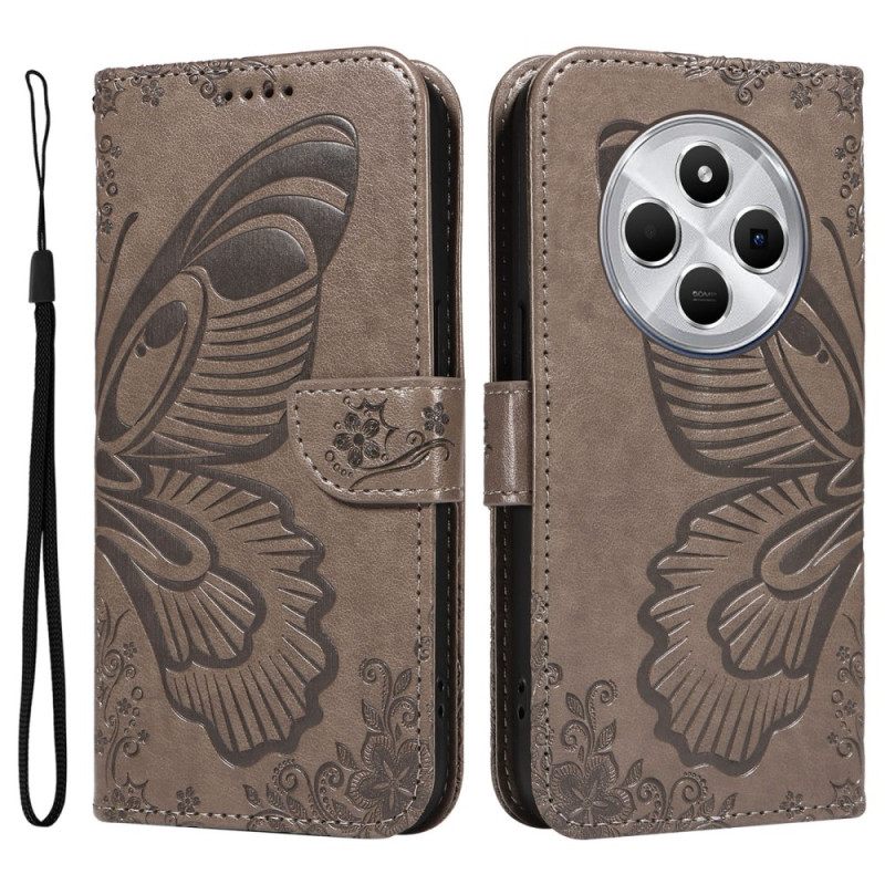 Leren Hoesje Voor Poco C75 Grafische Vlinder