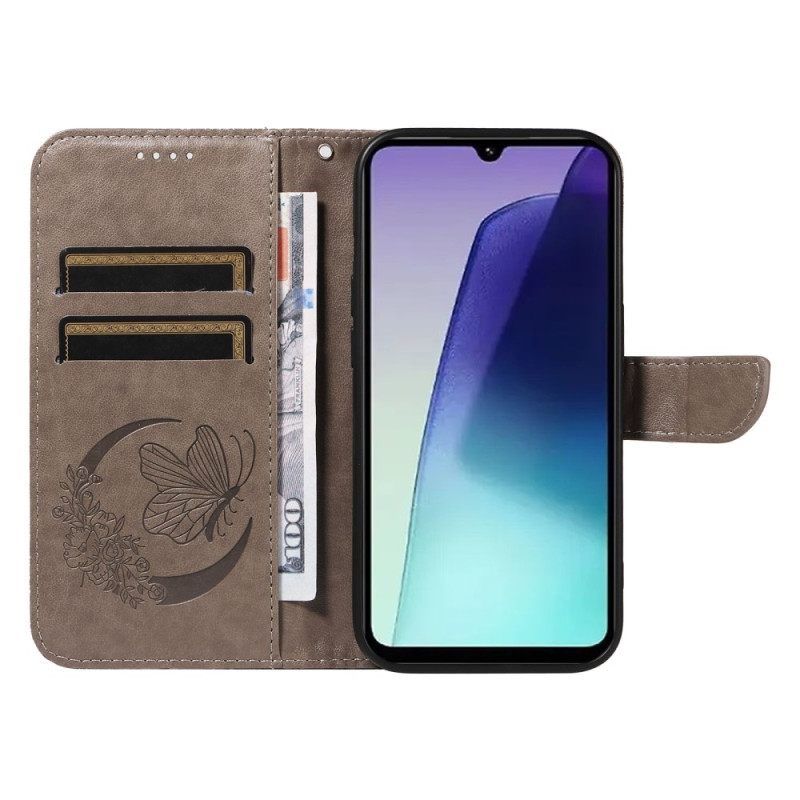 Leren Hoesje Voor Poco C75 Grafische Vlinder