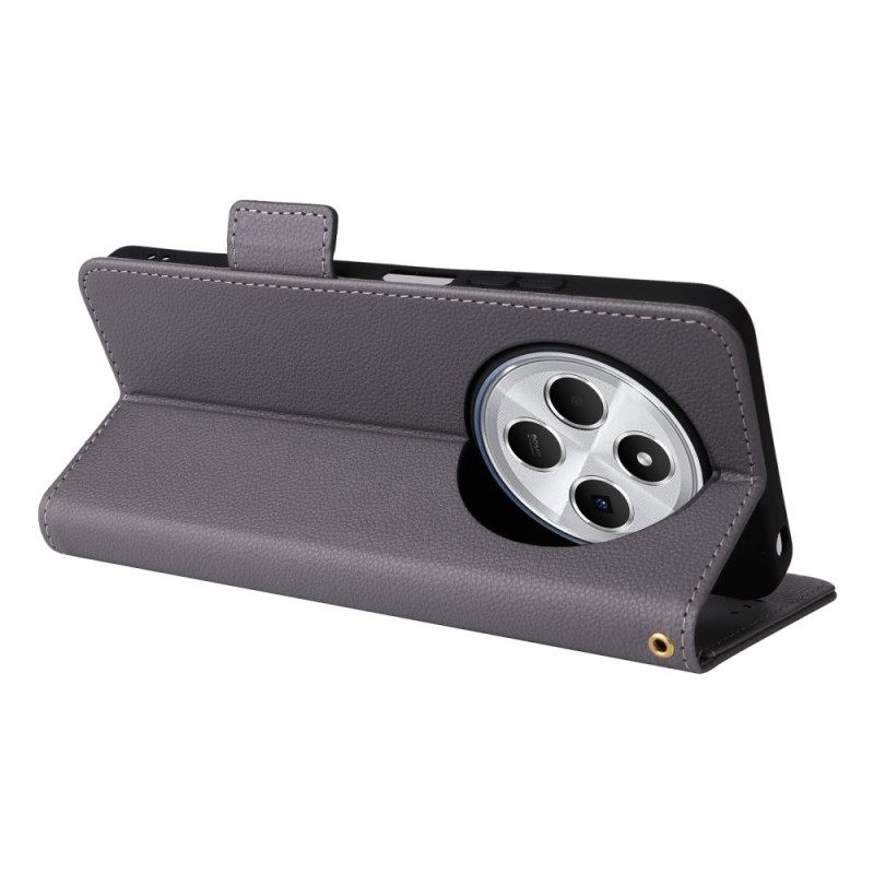 Leren Hoesje Voor Poco C75 Lychee Textuur Met Bandje