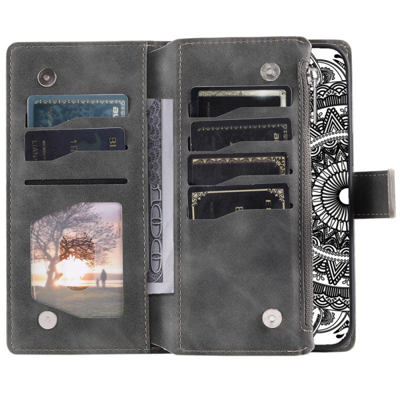 Leren Hoesje Voor Poco C75 Mandala Suède-effect