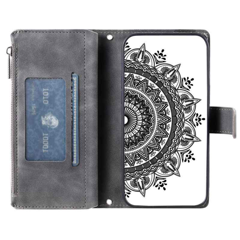 Leren Hoesje Voor Poco C75 Mandala Suède-effect