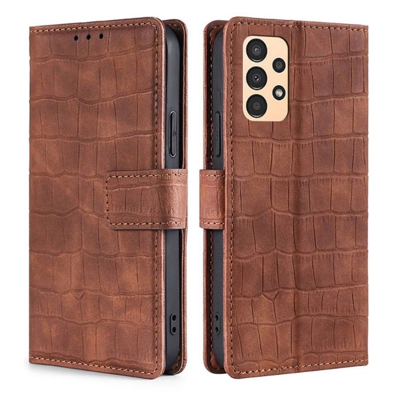 Folio-hoesje voor Samsung Galaxy A13 4G Ana Kunstleer Croco Huideffect
