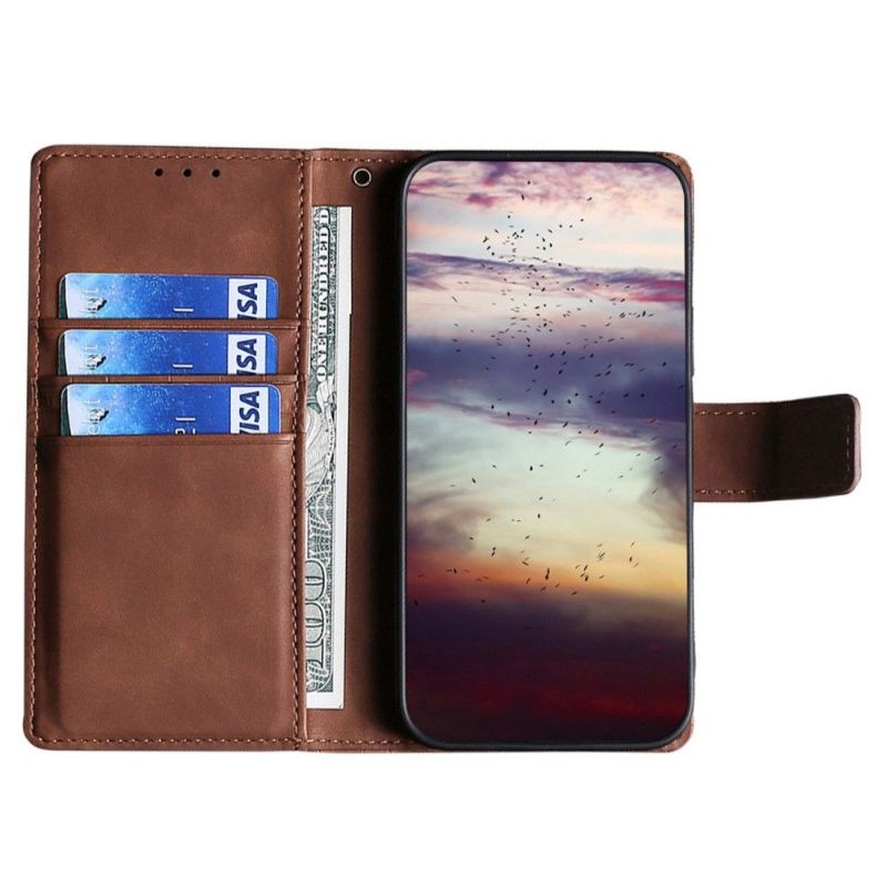 Folio-hoesje voor Samsung Galaxy A13 4G Ana Kunstleer Croco Huideffect