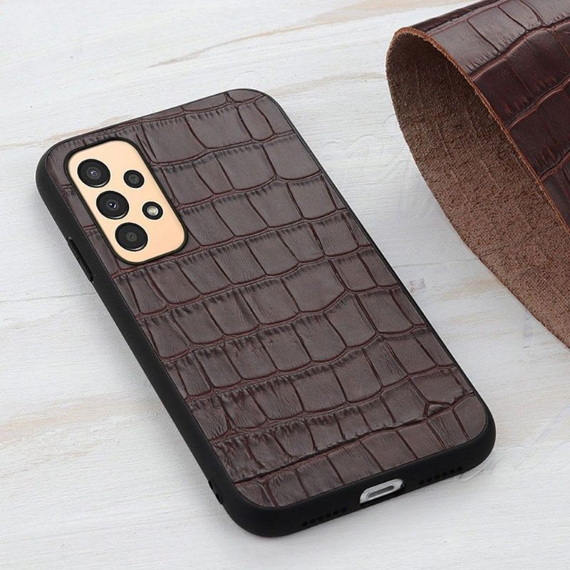 Hoesje voor Samsung Galaxy A13 4G Chique Croco-huidlook