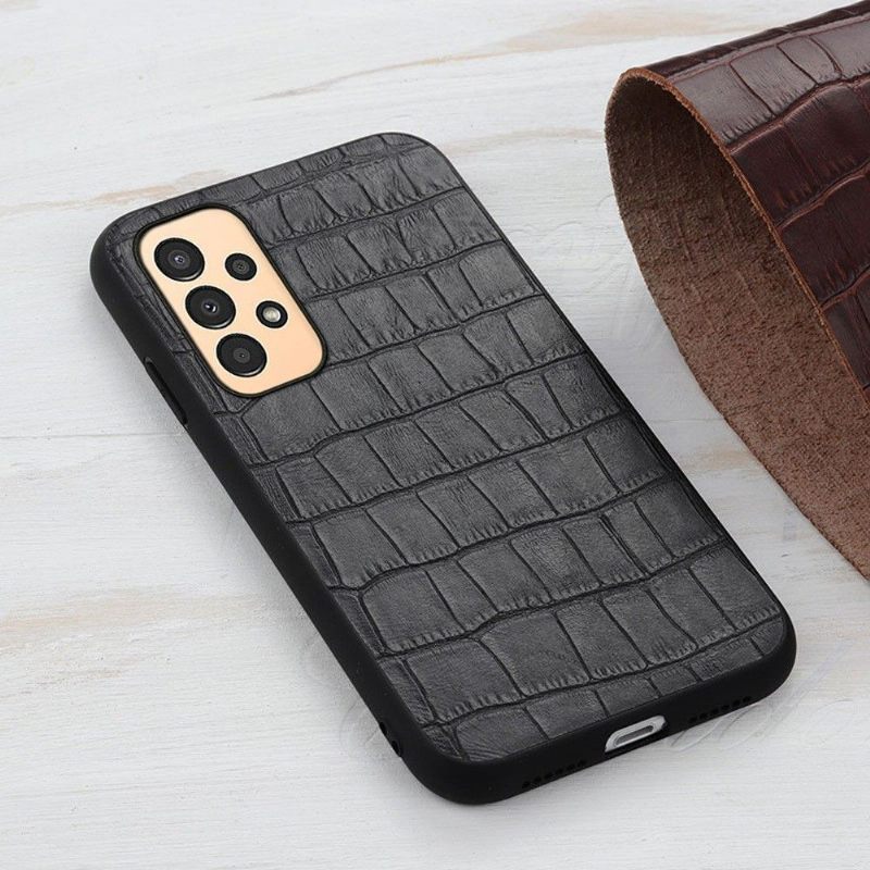 Hoesje voor Samsung Galaxy A13 4G Chique Croco-huidlook