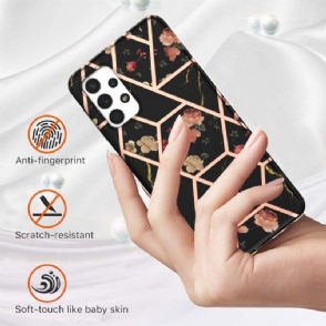Telefoonhoesje voor Samsung Galaxy A13 4G Marmer En Bloemen