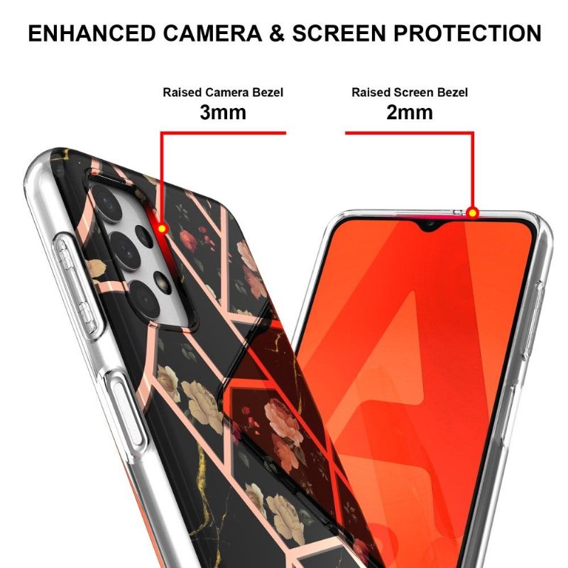 Telefoonhoesje voor Samsung Galaxy A13 4G Marmer En Bloemen