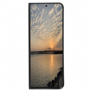 Hoesje voor Samsung Galaxy Z Fold 4 Gecoate Lederen Textuur