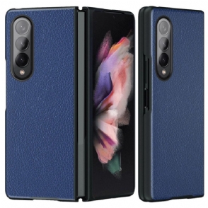 Hoesje voor Samsung Galaxy Z Fold 4 Lychee Gecoat Kunstleer