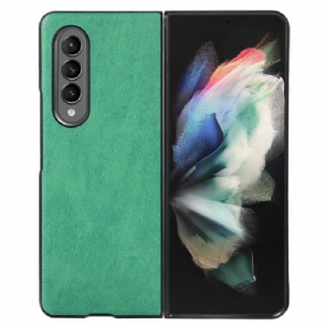 Hoesje voor Samsung Galaxy Z Fold 4 Tweekleurig Kunstleer Met Textuur