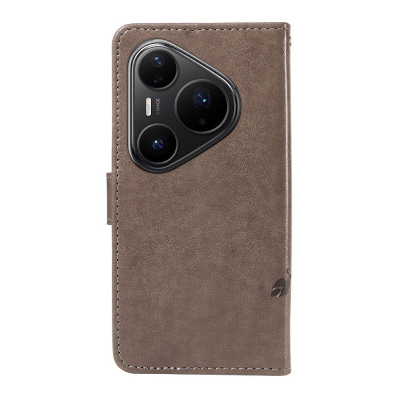 Leren Hoesje Huawei Pura 80 Pro Bloemenpatroon