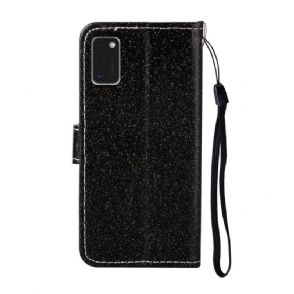 Folio-hoesje voor Samsung Galaxy A41 Kunstleer Pailletten