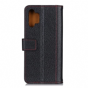 Flip Case voor Samsung Galaxy S21 5G Naden Met Generfd Leereffect