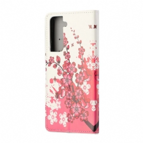 Folio-hoesje voor Samsung Galaxy S21 5G Anti-fall Japanse Abrikoos