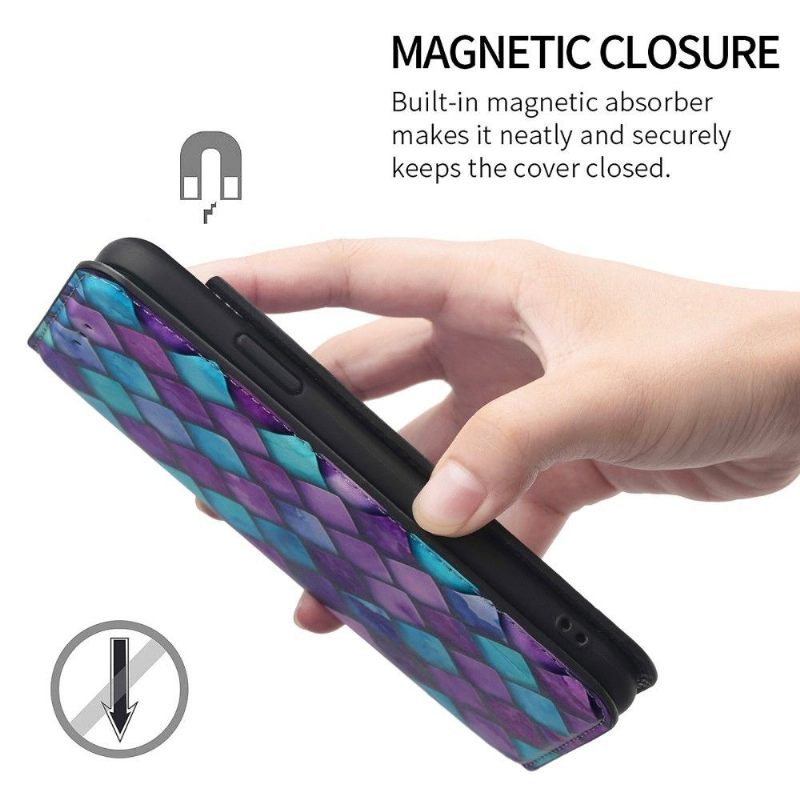 Folio-hoesje voor Samsung Galaxy S21 5G Gekleurde Schaalstijl