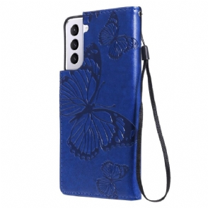 Folio-hoesje voor Samsung Galaxy S21 5G Ondersteuningsfunctie Vlinders