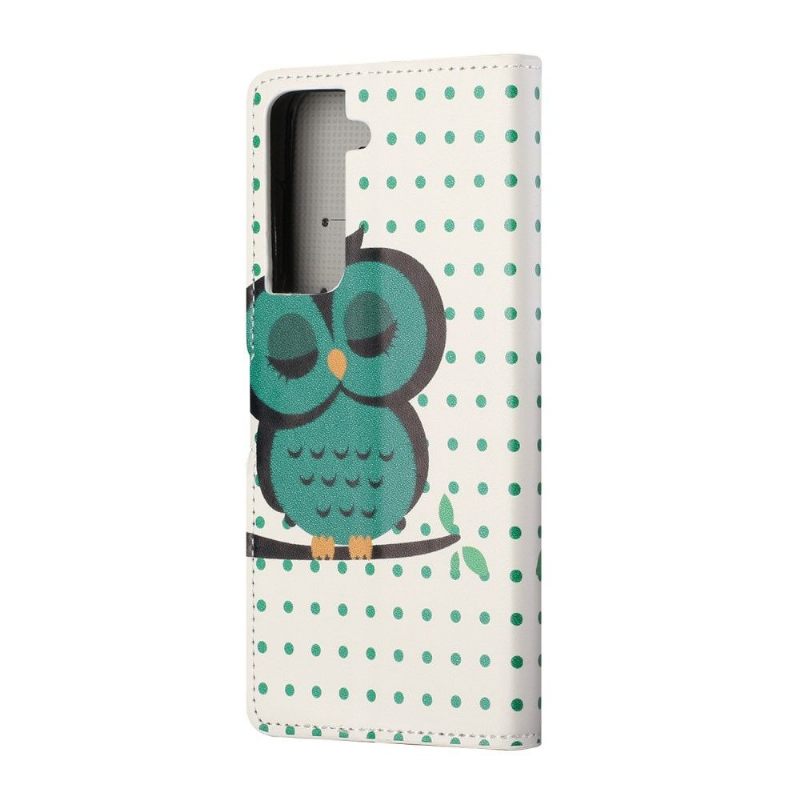 Folio-hoesje voor Samsung Galaxy S21 5G Uil Polka Dot