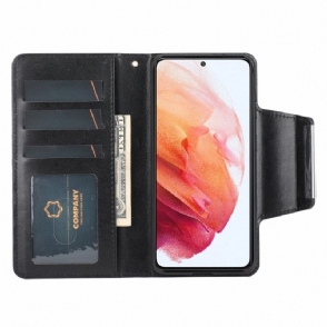 Hoesje Folio-hoesje voor Samsung Galaxy S21 5G Diamanten Bloemen