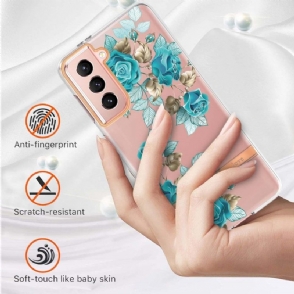 Hoesje voor Samsung Galaxy S21 5G Blauwe Roos